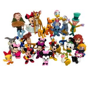 Disney Mixed Lot of 28 Mini Figures Mickey Donald Toy Story Cake Toppers PVC